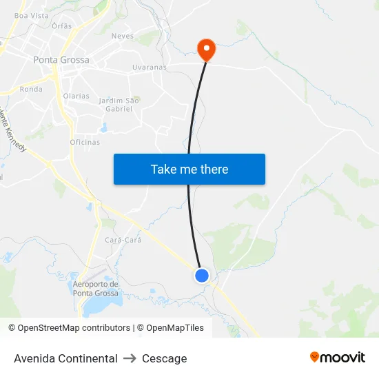 Avenida Continental to Cescage map