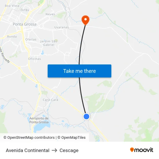 Avenida Continental to Cescage map