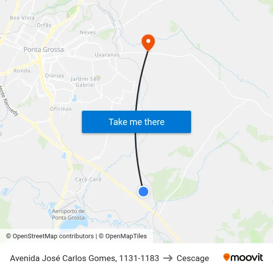 Avenida José Carlos Gomes, 1131-1183 to Cescage map