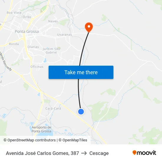 Avenida José Carlos Gomes, 387 to Cescage map