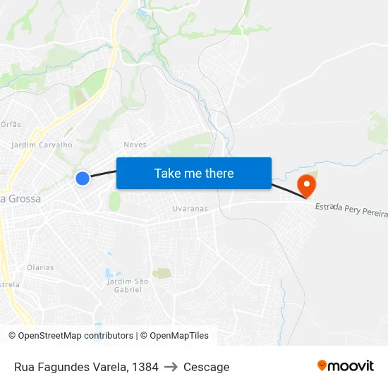 Rua Fagundes Varela, 1384 to Cescage map