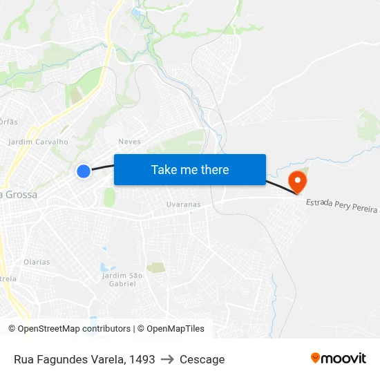 Rua Fagundes Varela, 1493 to Cescage map