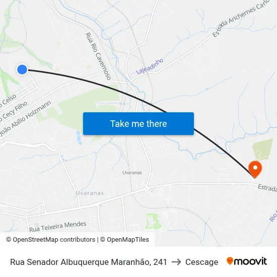 Rua Senador Albuquerque Maranhão, 241 to Cescage map