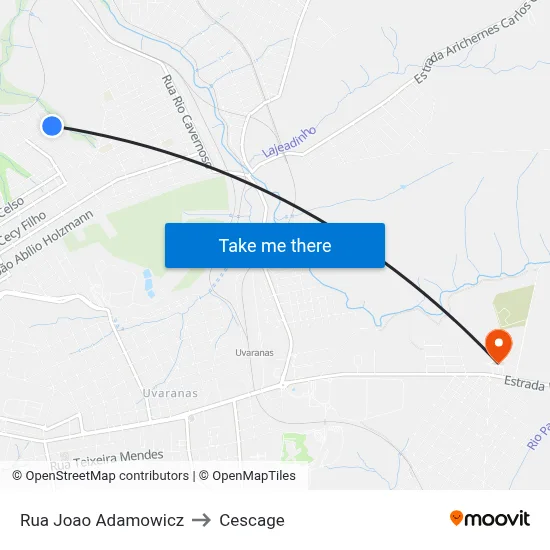 Rua Joao Adamowicz to Cescage map
