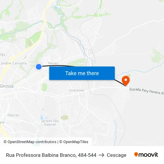 Rua Professora Balbina Branco, 484-544 to Cescage map
