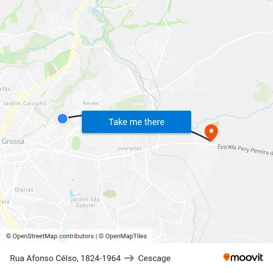 Rua Afonso Célso, 1824-1964 to Cescage map