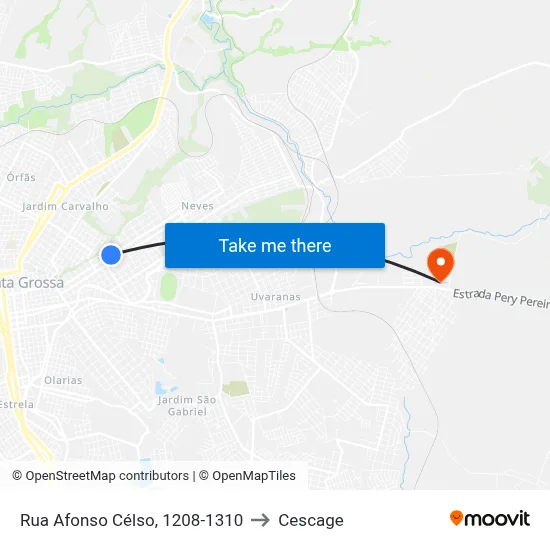Rua Afonso Célso, 1208-1310 to Cescage map