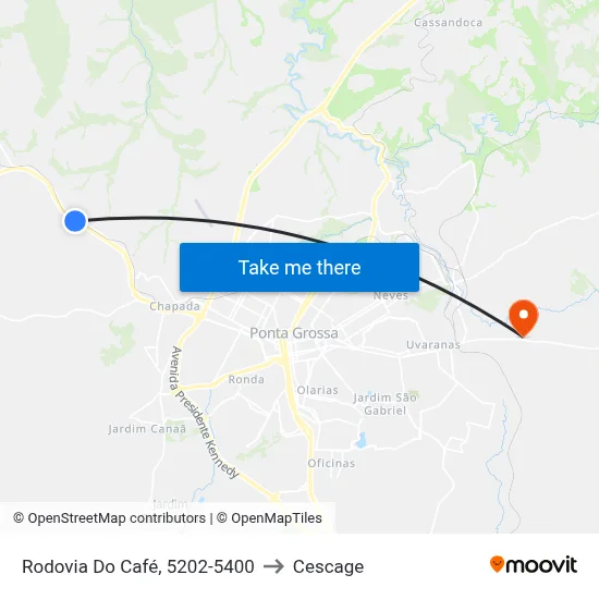 Rodovia Do Café, 5202-5400 to Cescage map