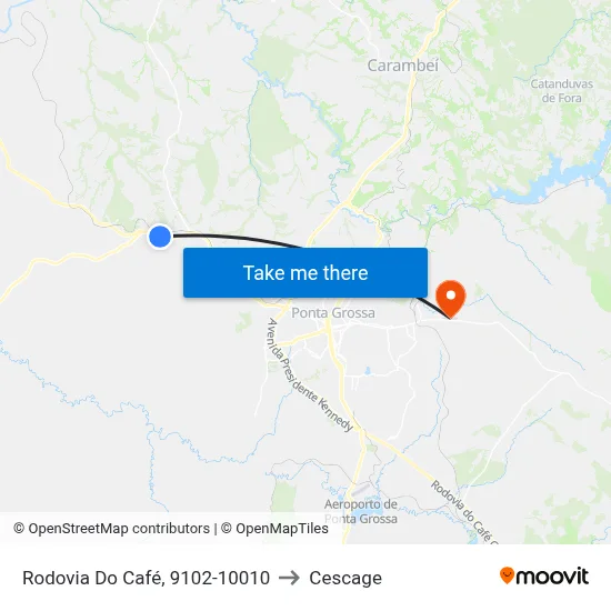 Rodovia Do Café, 9102-10010 to Cescage map