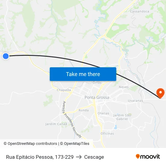 Rua Epitácio Pessoa, 173-229 to Cescage map