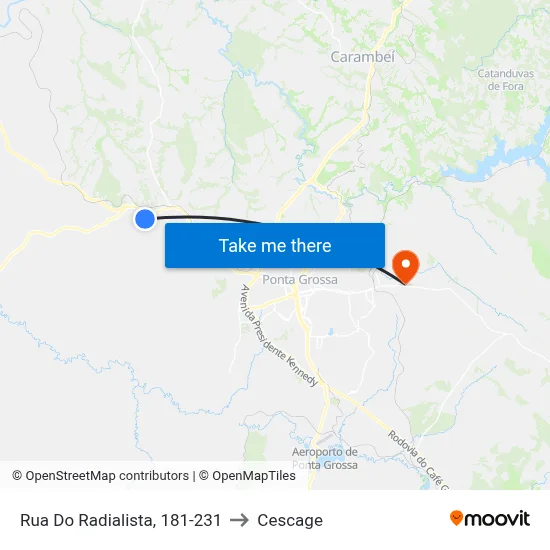 Rua Do Radialista, 181-231 to Cescage map