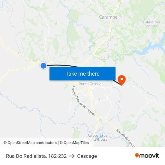 Rua Do Radialista, 182-232 to Cescage map