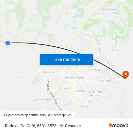 Rodovia Do Café, 8501-8573 to Cescage map