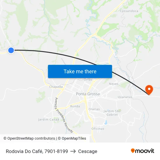 Rodovia Do Café, 7901-8199 to Cescage map