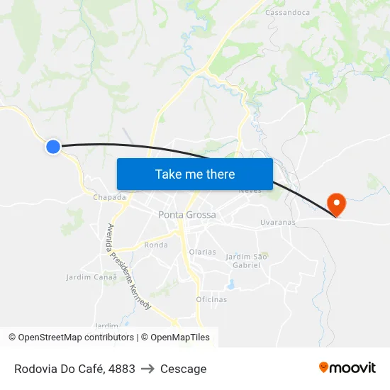 Rodovia Do Café, 4883 to Cescage map