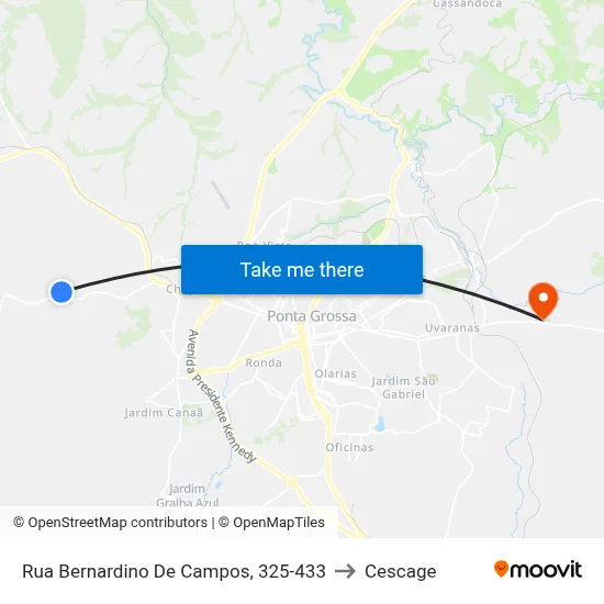 Rua Bernardino De Campos, 325-433 to Cescage map
