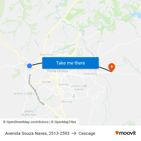 Avenida Souza Naves, 2513-2593 to Cescage map