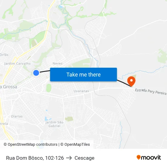 Rua Dom Bôsco, 102-126 to Cescage map