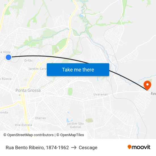 Rua Bento Ribeiro, 1874-1962 to Cescage map