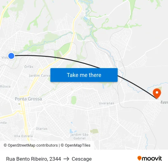 Rua Bento Ribeiro, 2344 to Cescage map