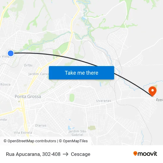 Rua Apucarana, 302-408 to Cescage map