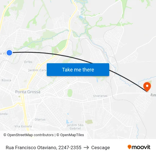 Rua Francisco Otaviano, 2247-2355 to Cescage map