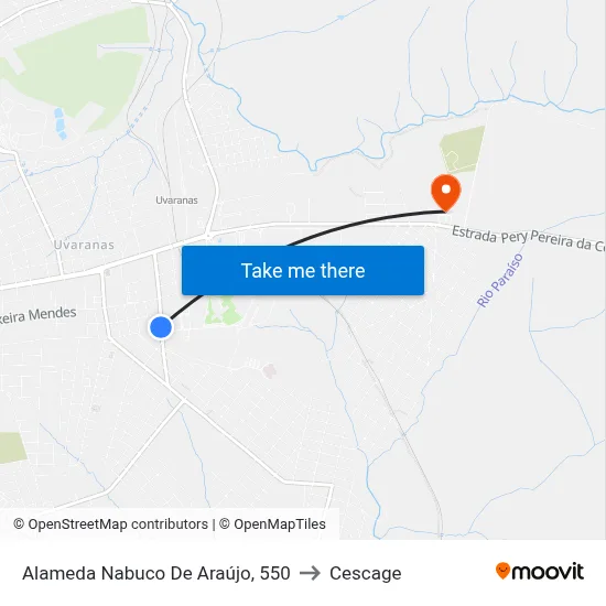 Alameda Nabuco De Araújo, 550 to Cescage map