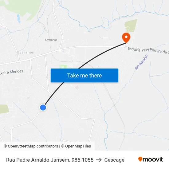 Rua Padre Arnaldo Jansem, 985-1055 to Cescage map