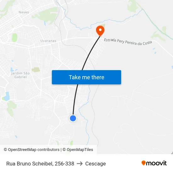 Rua Bruno Scheibel, 256-338 to Cescage map