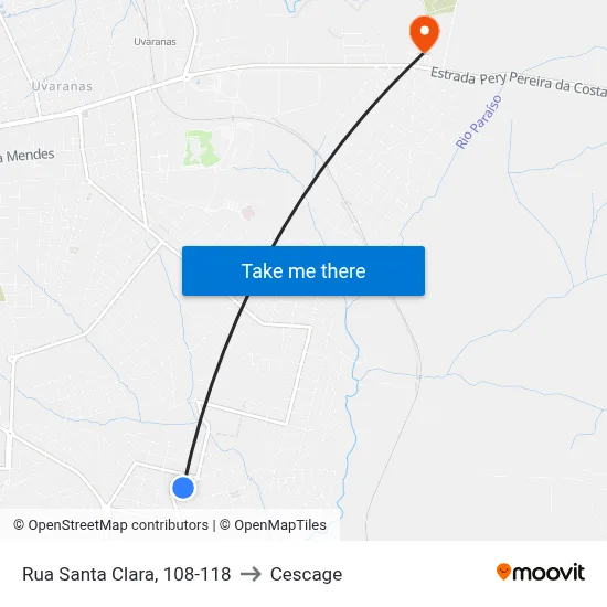 Rua Santa Clara, 108-118 to Cescage map