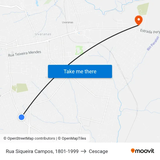 Rua Siqueira Campos, 1801-1999 to Cescage map