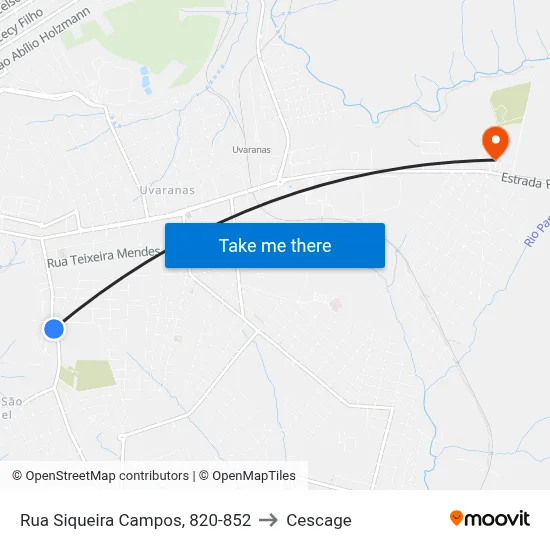 Rua Siqueira Campos, 820-852 to Cescage map