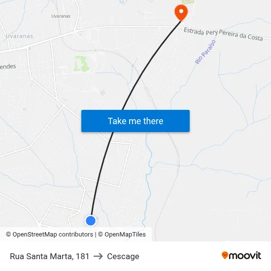 Rua Santa Marta, 181 to Cescage map