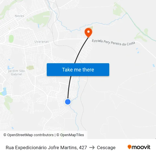 Rua Expedicionário Jofre Martins, 427 to Cescage map