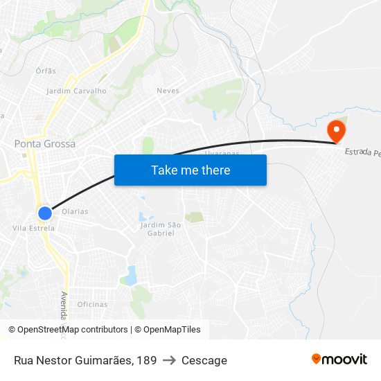 Rua Nestor Guimarães, 189 to Cescage map