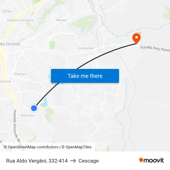 Rua Aldo Vergâní, 332-414 to Cescage map