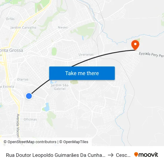 Rua Doutor Leopoldo Guimarães Da Cunha, 1163-1245 to Cescage map