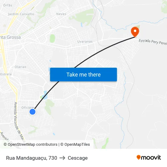 Rua Mandaguaçu, 730 to Cescage map