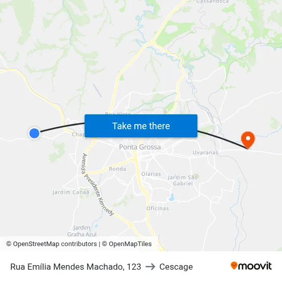 Rua Emília Mendes Machado, 123 to Cescage map