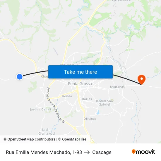Rua Emília Mendes Machado, 1-93 to Cescage map