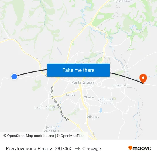 Rua Joversino Pereira, 381-465 to Cescage map