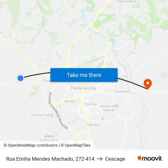 Rua Emília Mendes Machado, 272-414 to Cescage map