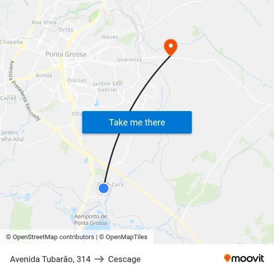 Avenida Tubarão, 314 to Cescage map