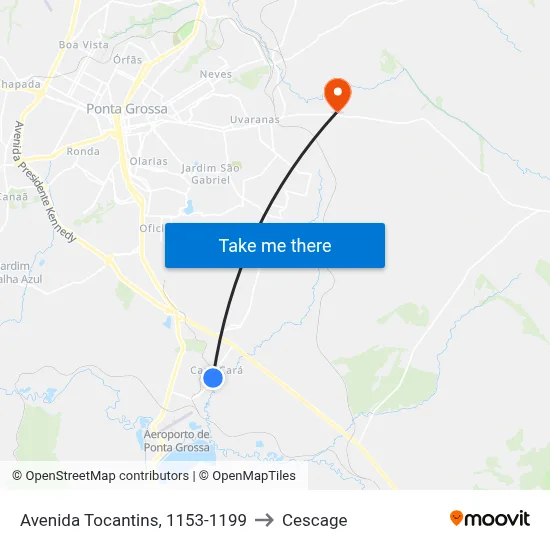 Avenida Tocantins, 1153-1199 to Cescage map