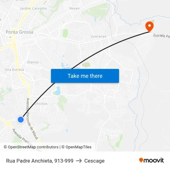 Rua Padre Anchieta, 913-999 to Cescage map