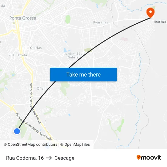 Rua Codorna, 16 to Cescage map