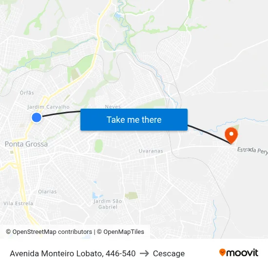 Avenida Monteiro Lobato, 446-540 to Cescage map