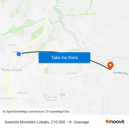 Avenida Monteiro Lobato, 210-300 to Cescage map