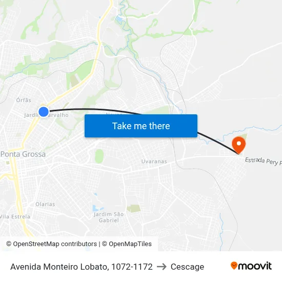 Avenida Monteiro Lobato, 1072-1172 to Cescage map