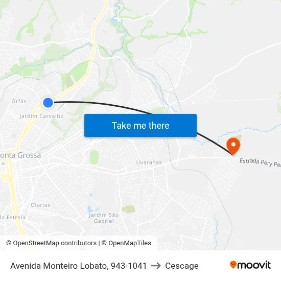 Avenida Monteiro Lobato, 943-1041 to Cescage map